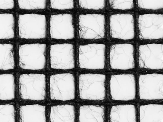 Vélum de coton Noir Gitternetz– maille ajourée ignifugée M1