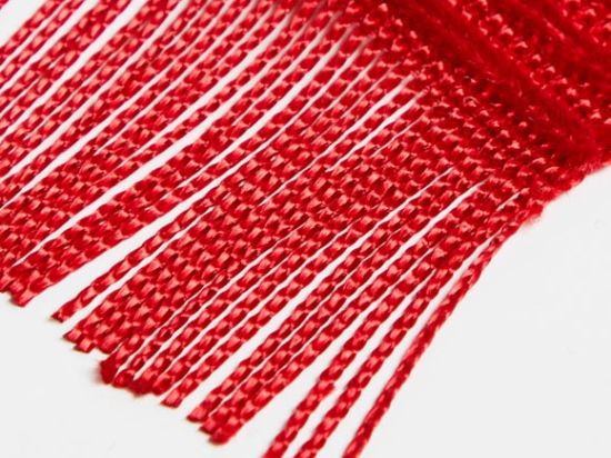 Koordgordijn Noodles Red 300cm  x  400cm B1