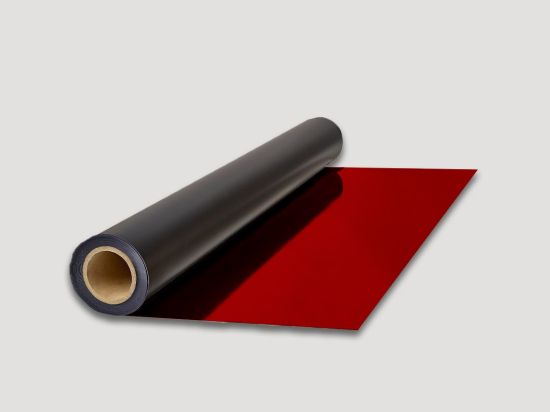 Sol PVC miroir rouge 1,35 m ignifugé Bfl-s1