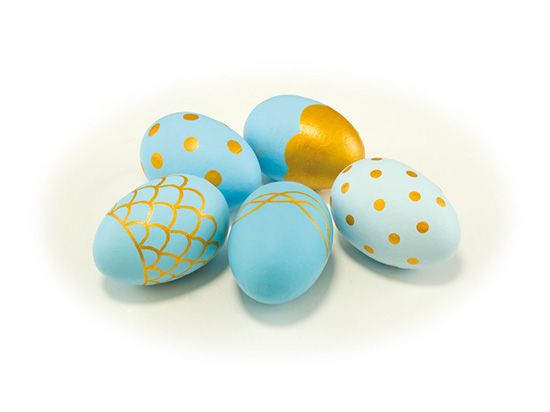 Lot de 5 oeufs de Pâques 10cm en polystyrène avec cintre