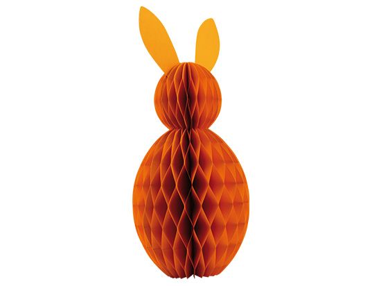 Lapin de Pâques en papier nid d'abeille - 60cm