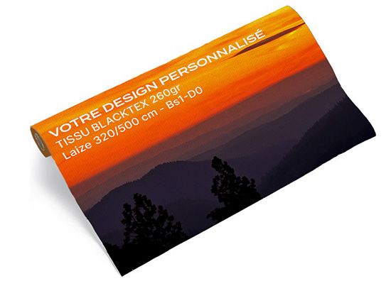 Toile dos noir imprimée Blacktex 260g Bs1-d0