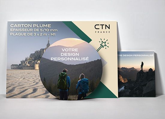 Impression carton plume – Panneau léger, rigide et HD