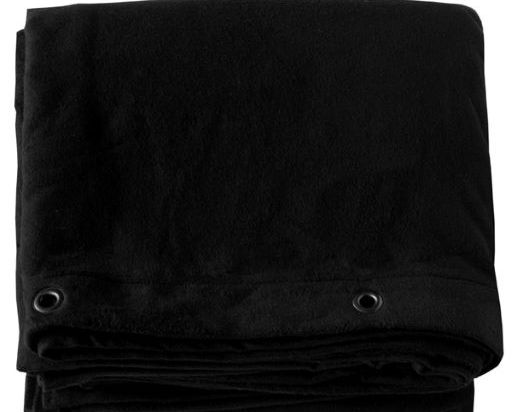 Telón algodón opaco negro 300g - 6mx3m