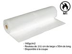 Coton Gratté ignifugé Blanc 140G 310cm M1
