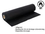 Coton gratté noir M1 – Tissu ignifugé 310 cm 140g /m2