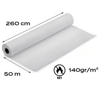 Coton Gratté Recyclé Blanc 140g 260cm M1