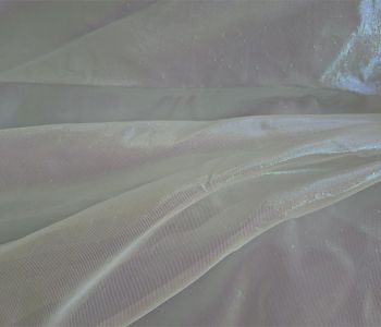Voile Lamé Blanc Irisé 300 cm – Tissu Brillant Déco