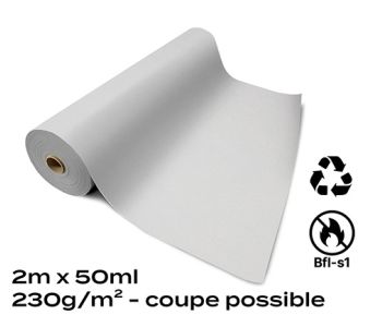 Moquette Recyclable Rewind Flat Filmée Blanche 2m Bfl-s1