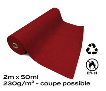 Moquette Recyclable Rewind Flat Filmée Rouge Chiné 2m Bfl-s1