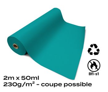 Moquette Recyclable Rewind Flat Filmée Turquoise 2m Bfl-s1