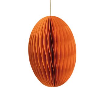 Oeuf en papier nid d'abeille - 20cm - orange