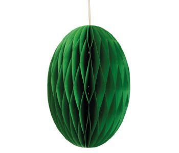 Oeuf en papier nid d'abeille - 20cm - vert