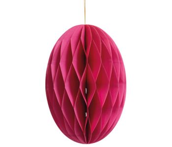Oeuf en papier nid d'abeille - 20cm - fuchsia