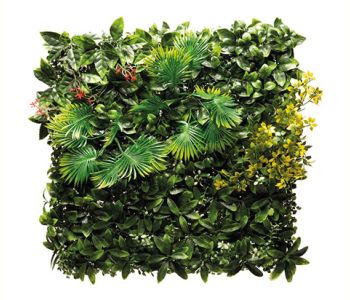 Mur vegetal feuilles et fleurs de 50cm x 50cm