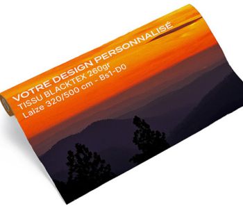 Toile dos noir imprimée Blacktex 260g Bs1-d0